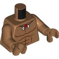 Torso, Bare Chest, Necklace with Fangs print, Medium Nougat Arms and Hands