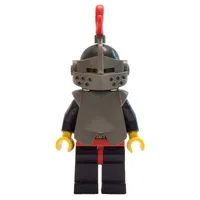 Knight (Breastplate on Black) - Black Legs, Armor, Red Plume, Hollow Stud Head