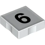 Duplo Tile 2 x 2 with Number '6' Print