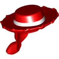 Hair and Hat, Cowboy, with Ponytail Red and White Belt Print