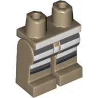 Hips and Dark Tan Legs with Black/White/Dark Bluish Grey Stripes print