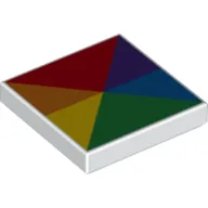 Tile 2 x 2 with 6 Triangles in Rainbow Colors Print
