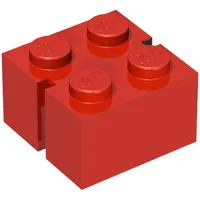 Brick 2 x 2 without Bottom Tubes, Slotted (with 2 slots, opposite)