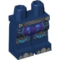 Hips and Dark Blue Legs with Dark Bluish Grey/Silver Belt, Dark Purple/Dark Azure Coat, Silver Trimming, White Fangs, Silver Toes, Armor print