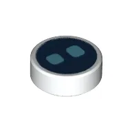 Tile Round 1 x 1 with Black Circle and 2 Medium Blue Circles print