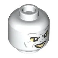 Minifig Head Voldemort, Tan Eyes, Flat Nose, Tan Teeth, Angry Grin print