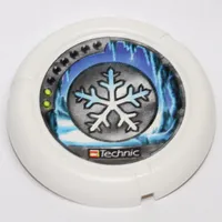 Large Figure Throwing Disk, Ski / Ice, 2 Pips, Snowflake Logo Print