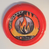 Large Figure Throwing Disk, Torch / Fire, 2 Pips, Flame Logo Print
