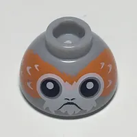 Brick Round 1.5 x 1.5 Dome Top with Porg with Short Forehead Feathers Print