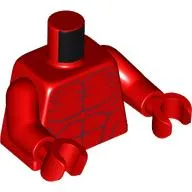 Torso, Dark Red Muscles print, Red Arms and Hands