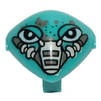 Minifig Head Special with Clip and Mouth Cover Device and Freckles Print (Martian)