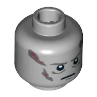 Minifig Head Darth Vader, Scars Gray Left & Right, Gray Eyebrows, White Pupils Print