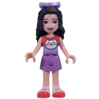 Emma - Coral Top, Medium Lavender Skirt, Bow