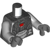 Torso, War Machine Armor, Red Arc Reactor print, Light Bluish Gray Arms, Dark Bluish Gray Hands