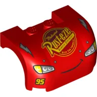 Vehicle Body, Wheel Arch / Mudguard 3 x 4 x 1 2/3 Curved with Front with Headlights, Grill and 'Rust-eze' Print (10730-1)