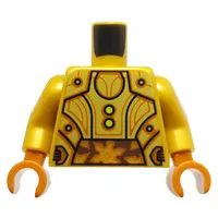 Torso, Droid Panels, Dark Orange Lines, Lime Lights print, Pearl Gold Arms, Dark Orange Hands