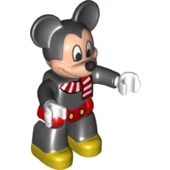 Duplo Figure Mickey Mouse with Red Shorts and Red and White Scarf Print