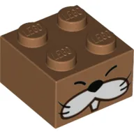 Brick 2 x 2 with Monty Mole Face Print