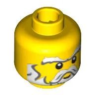 Minifig Head Santa / King / Wizard, White Beard, Sideburns, Moustache, Eyebrows and White Pupils Print