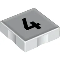 Duplo Tile 2 x 2 with Number '4' Print