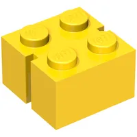 Brick 2 x 2 without Bottom Tubes, Slotted (with 2 slots, opposite)