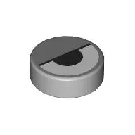 Tile Round 1 x 1 with Half-Closed Eye print