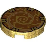 Tile Round 2 x 2 with Orange Spiral print