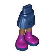 Minidoll Hips and Short Skirt with Medium Nougat Legs and Magenta Boots with Dark Blue Laces Print [Thin Hinge]