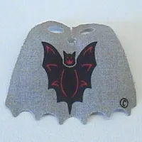 Neckwear Cape, Scalloped 6 Points with Bat Print