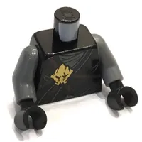 Torso Robe, Gold Emblem, Reddish Brown Scabbards Print, Dark Bluish Gray Arms, Black Hands