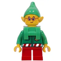 Elf - Bright Green Torso, Red Legs, Bright Green Hat, Backpack