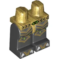 Hips and Black Legs with Gold Scaled Armor, Lime Diamonds and White Claws Print