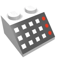 Slope 45° 2 x 2 with 12 Buttons, 3 Red Lamps, Black Panel Print