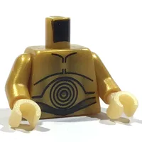 Torso Droid with Concentric Circles Print (C-3PO), Pearl Gold Arms, Pearl Light Gold Hands