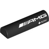 Brick Curved 1 x 4 x 2/3 Double, No Studs with White 'AMG MSC', Right print