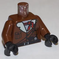Torso Jacket, Fuzzy Lapels, Bandana, Gun Belt, Pockets Print, Brown Arms, Black Hands