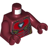 Torso Armor with Red Plates, Light Blue/White Triangle (Arc Reactor) Print (Iron Man), Dark Red Arms and Hands
