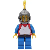 Knight (Breastplate on Red) - Blue Legs, Yellow Plume, Plastic Cape