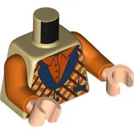Torso, Reddish Brown/Orange/Tan Argyle Jacket, Dark Blue Collar, Orange Shirt print, Orange Arms, Light Nougat Hands