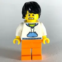 White Torso, Orange Legs, Black Hair