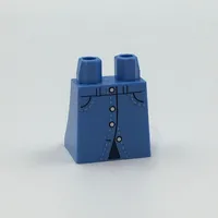 Hips and Legs Under Dress/Robe with Skirt Denim with Buttons, Pockets and Stitching Print