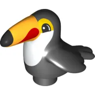 Duplo Animal Bird / Toucan with Bright Light Orange and Red Beak Print