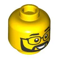 Minifig Head, Glasses, Beard, Moustache, Big Grin print