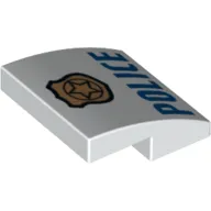 Slope Curved 2 x 2 x 2/3 with Badge and Blue 'POLICE' Text print