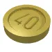 Money / Coin with "40" Sans-serif Type