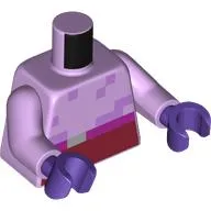 Torso, Pixelated Chest, Magenta Belt, Dark Red Pants print, Lavender Arms, Dark Purple Hands
