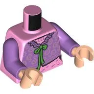 Torso, Sweater, Medium Lavender Throwover, Bright Green Laces print, Medium Lavender Arms, Light Nougat Hands