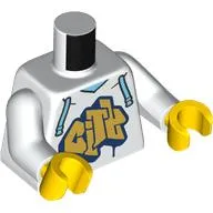Torso, Hoody, Medium Azure Laces, Gold/Dark Blue 'CITY' print, White Arms, Yellow Hands