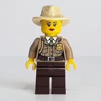 Swamp Police / Ranger, Woman, Tan Campaign Hat, Dark Brown Legs