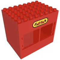 Duplo Building 6 x 8 x 6 with Two Windows and Double Door Opening, with Fire Station Logo Print